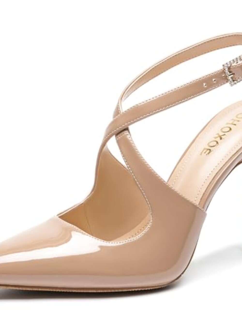 Slingback Heels Pointed Closed Toe Stiletto Pumps Cross Strap Kitten Heels